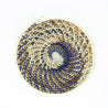 Grass-Woven Basket, Blue/Natural Spiral - FMSCMarketplace.org