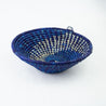 Grass-Woven Basket, Blue Spiral - FMSCMarketplace.org