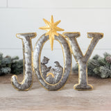 Joy Standing Nativity with Gold Accents