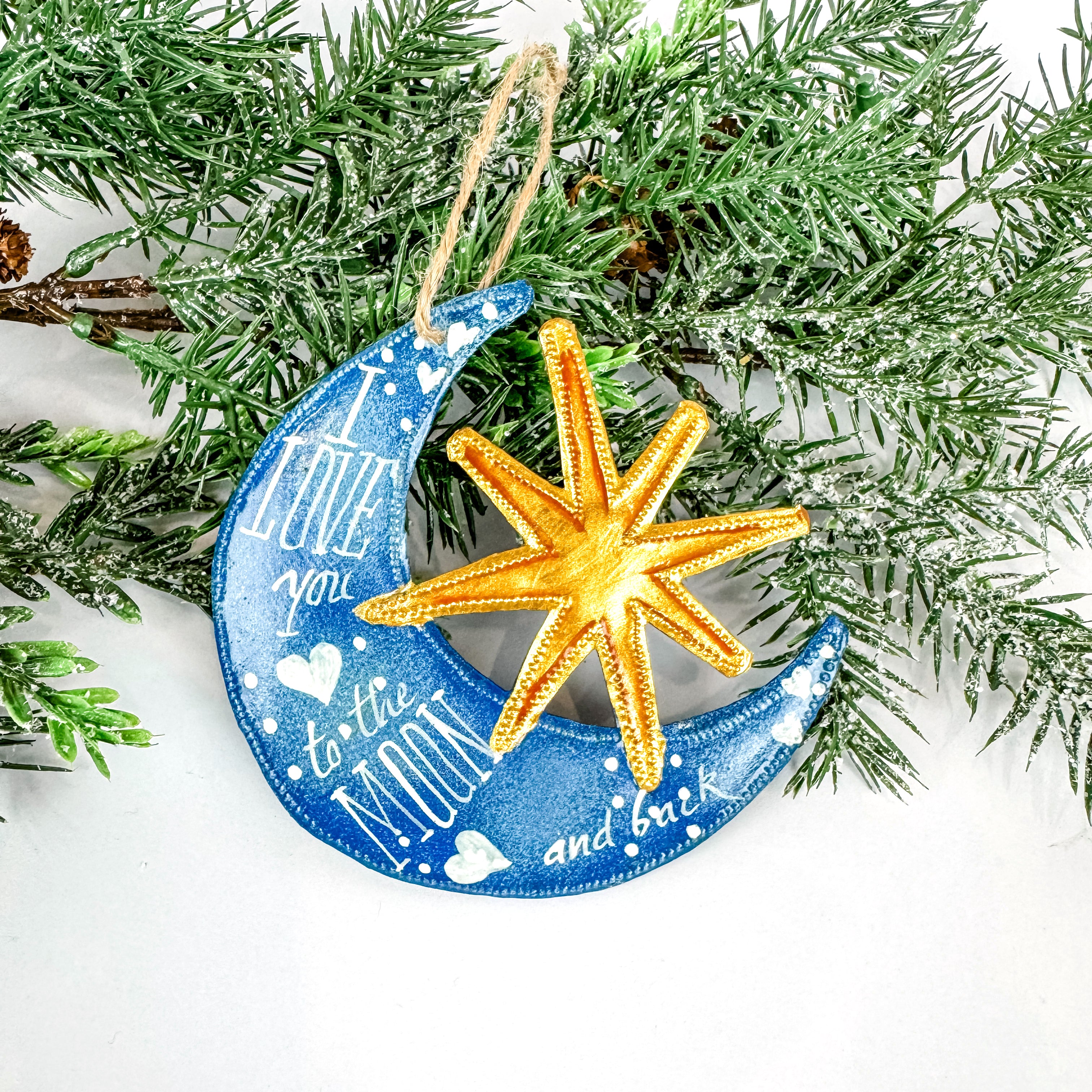 Love you to the Moon Oil Drum Ornament - FMSCMarketplace.org