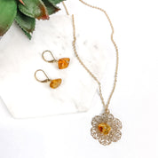 Amber Drop Earrings