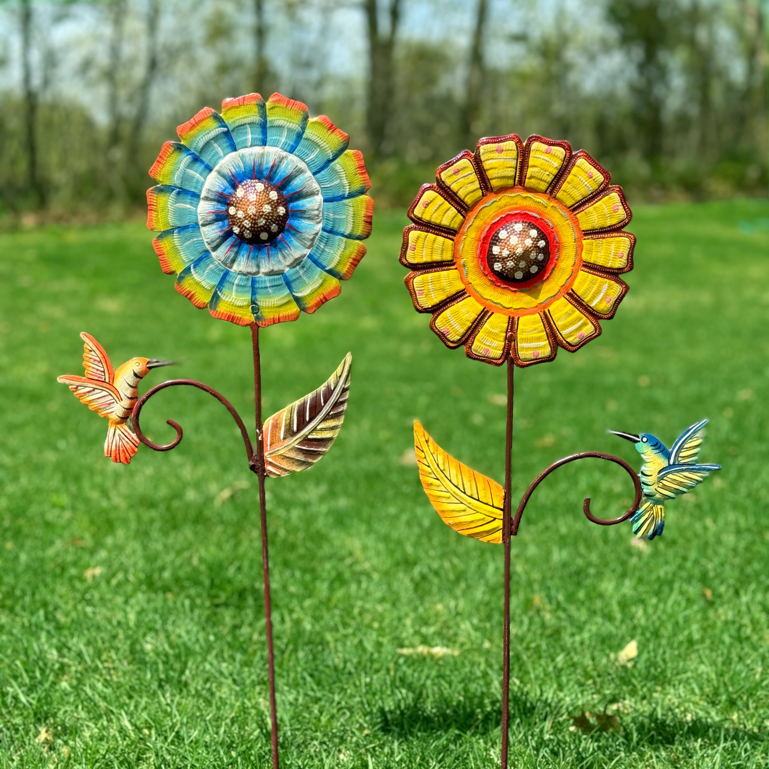 Flower with Hummingbird Garden Stake - FMSCMarketplace.org