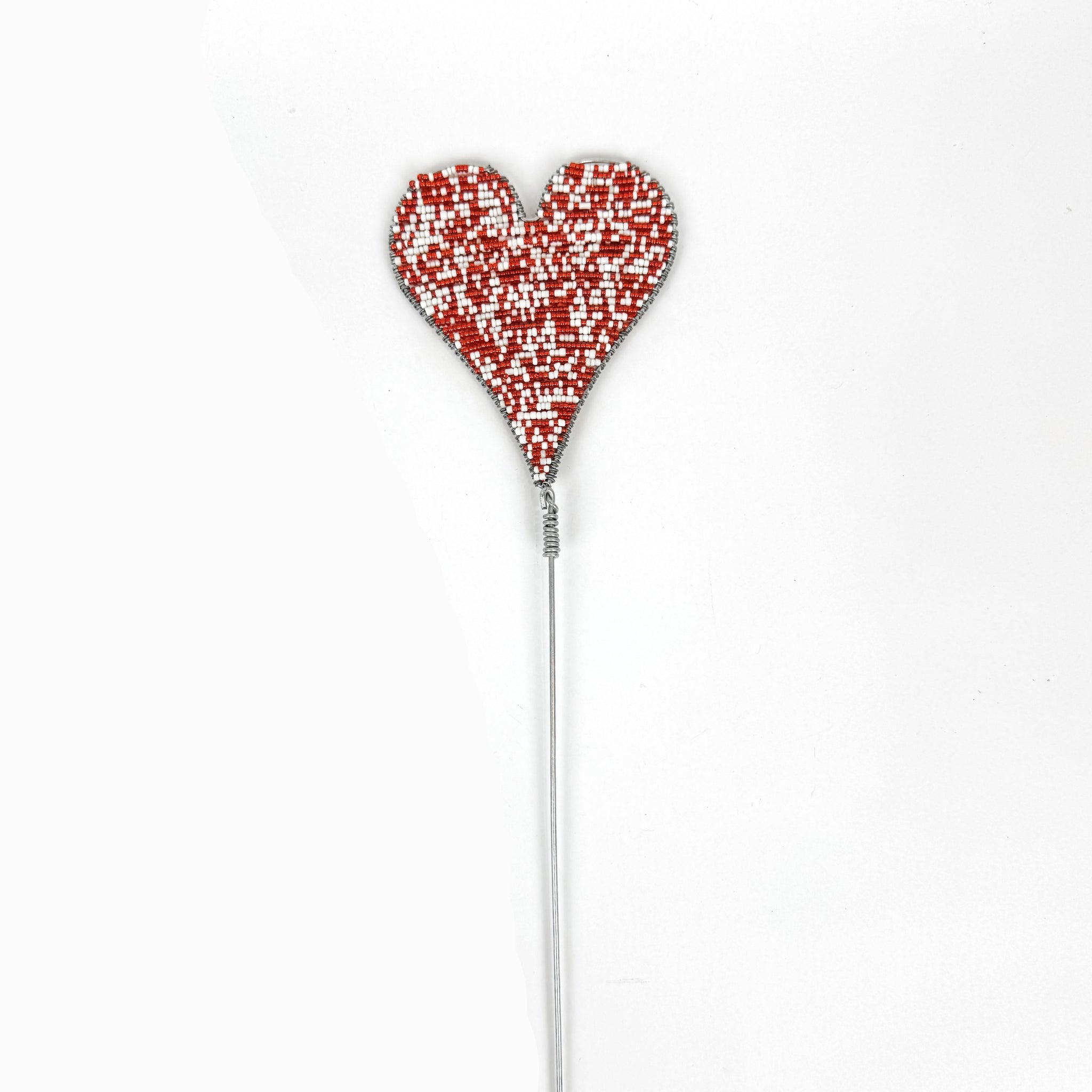 Beaded Heart Plant Stake