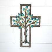 Framed Tree of Life Oil Drum Cross