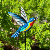 Colorful Hummingbird Garden Stake