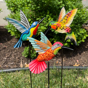Colorful Hummingbird Garden Stake