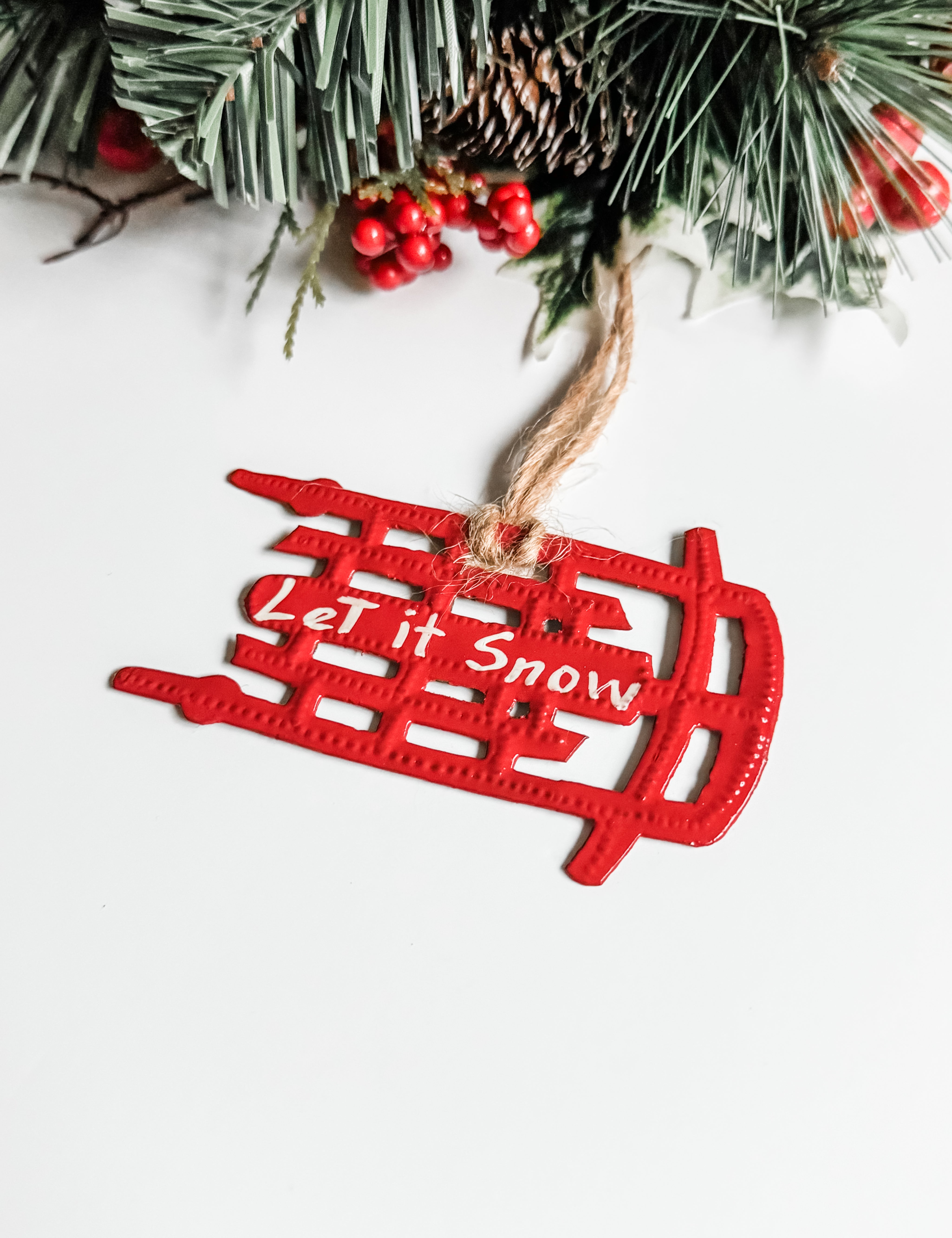 Let It Snow Sled Oil Drum Ornament - FMSCMarketplace.org