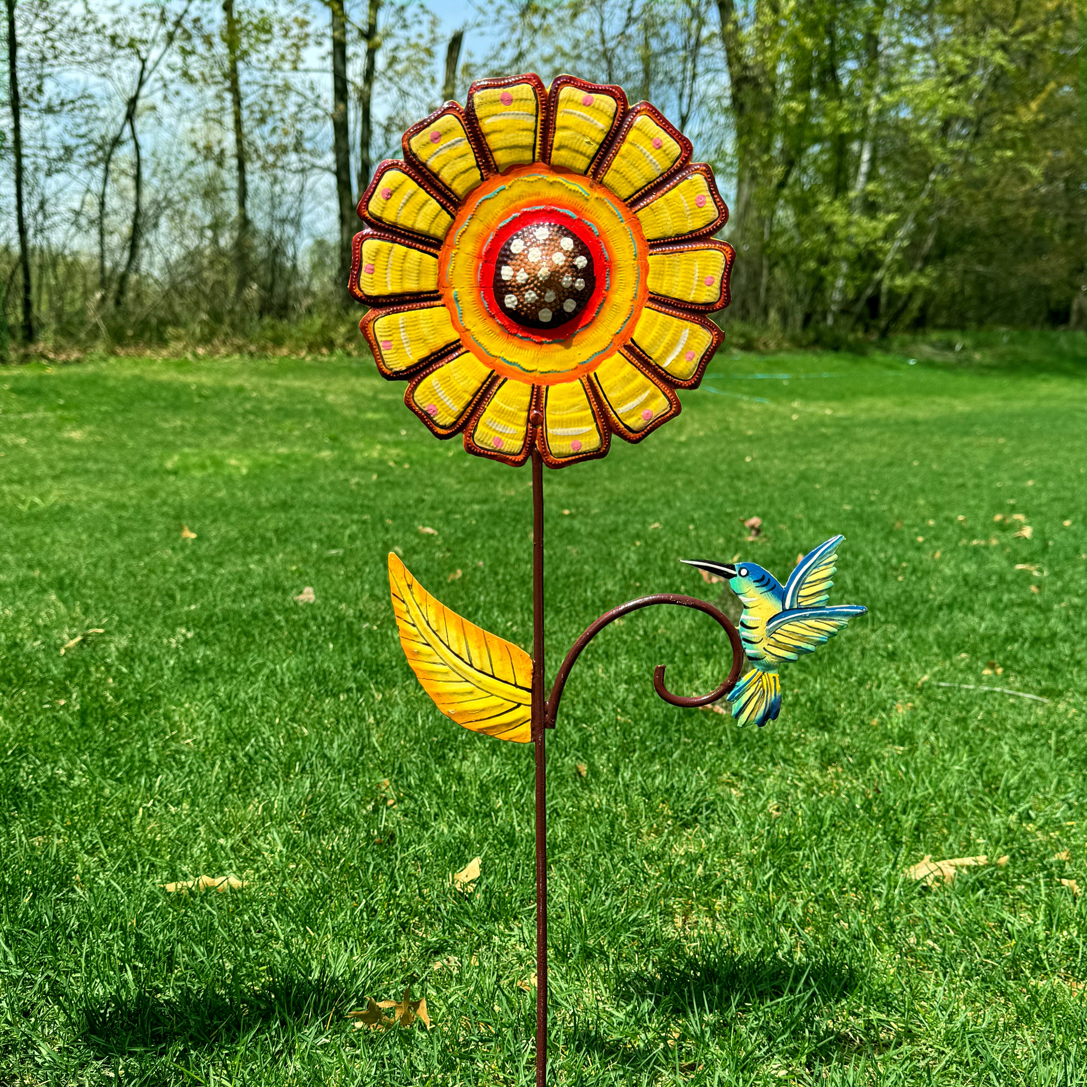 Flower with Hummingbird Garden Stake - FMSCMarketplace.org