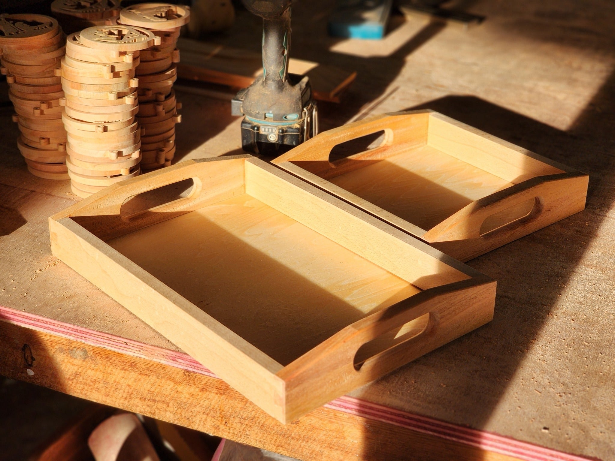 Two-Tone Wood Tray