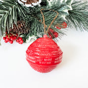 Red Christmas Greetings Ornament
