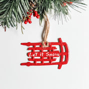 Let It Snow Sled Oil Drum Ornament - FMSCMarketplace.org