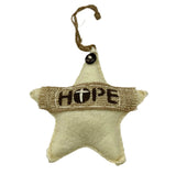 Handsewn Hope Star Ornaments (Set of 10)