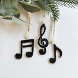Beaded Music Note Ornament Set