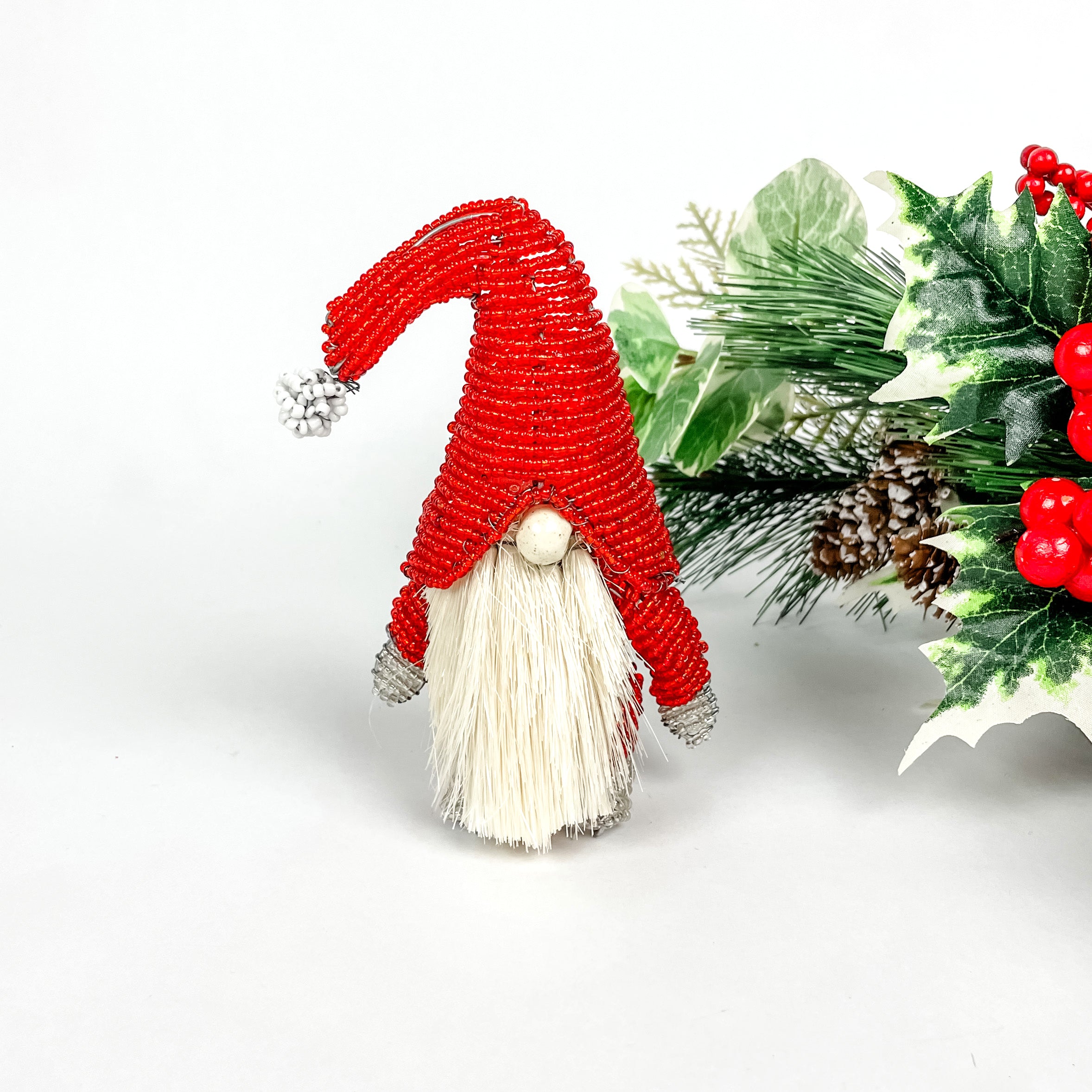 Beaded Gnome with Sisal Beard
