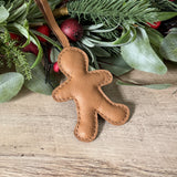 Leather Gingerbread Cookie Ornament