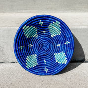 Grass-Woven Basket, Blue Diamond