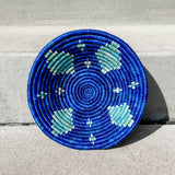 Grass-Woven Basket, Blue Diamond