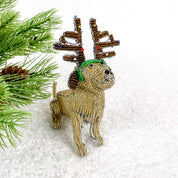 Beaded Dog with Antlers