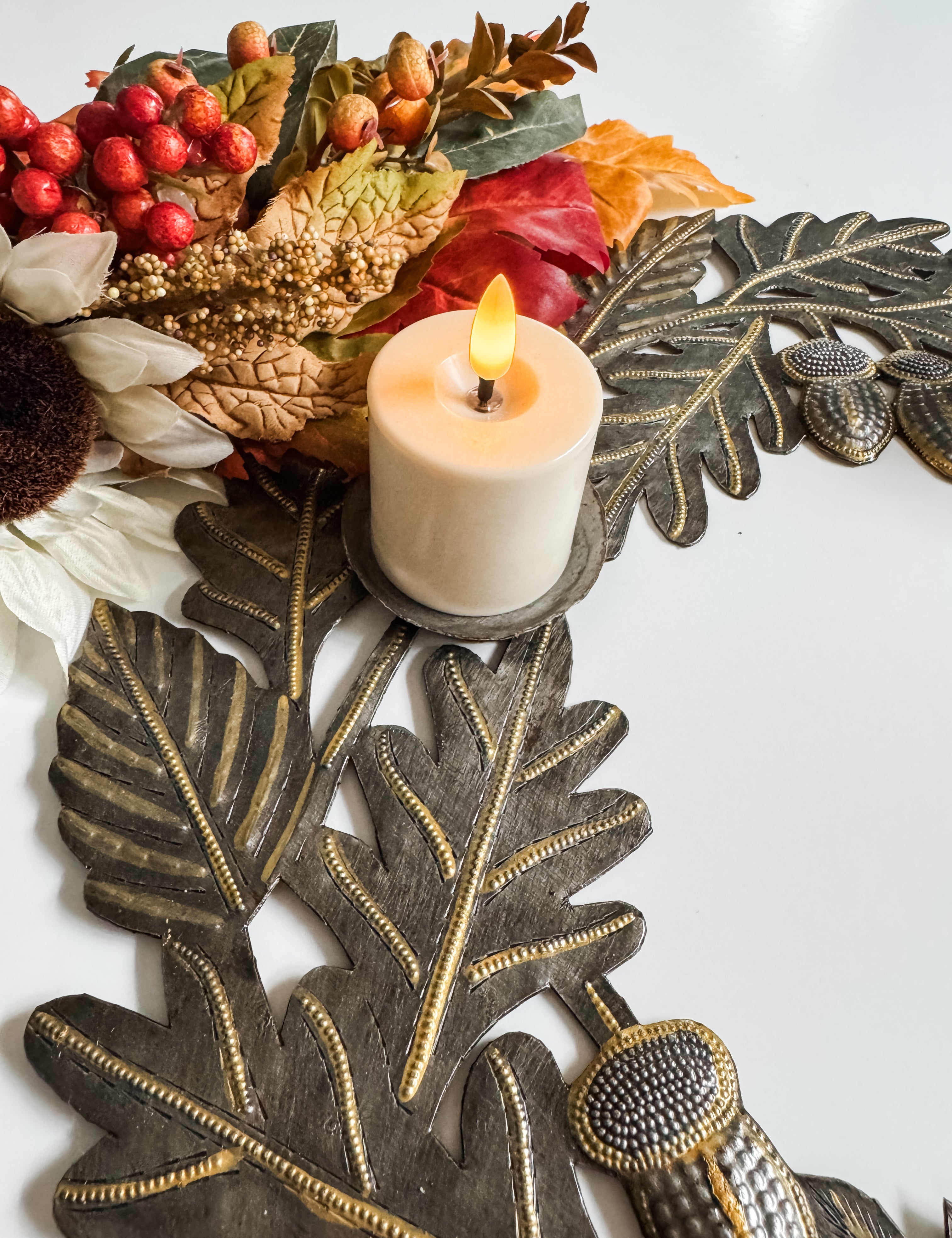Autumn Candle Oil Drum Wreath - FMSCMarketplace.org