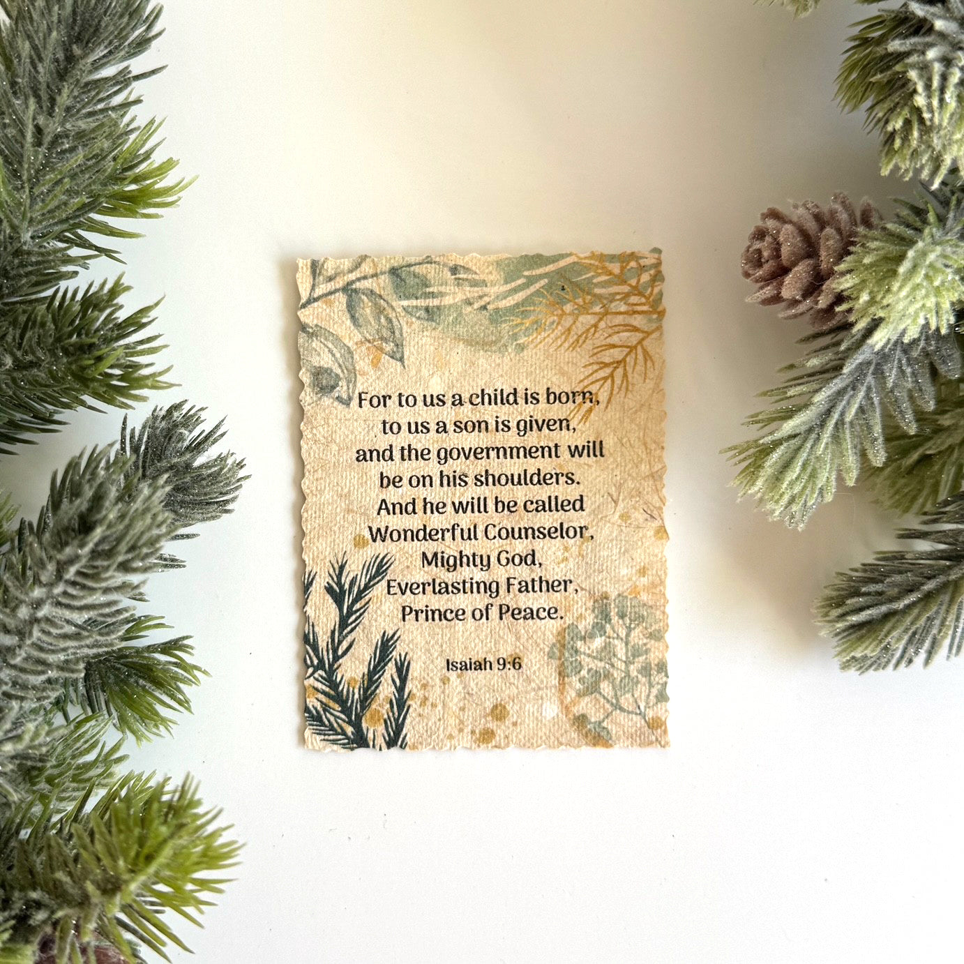 A Child is Born Banana Leaf Magnet (Isaiah 9:6)