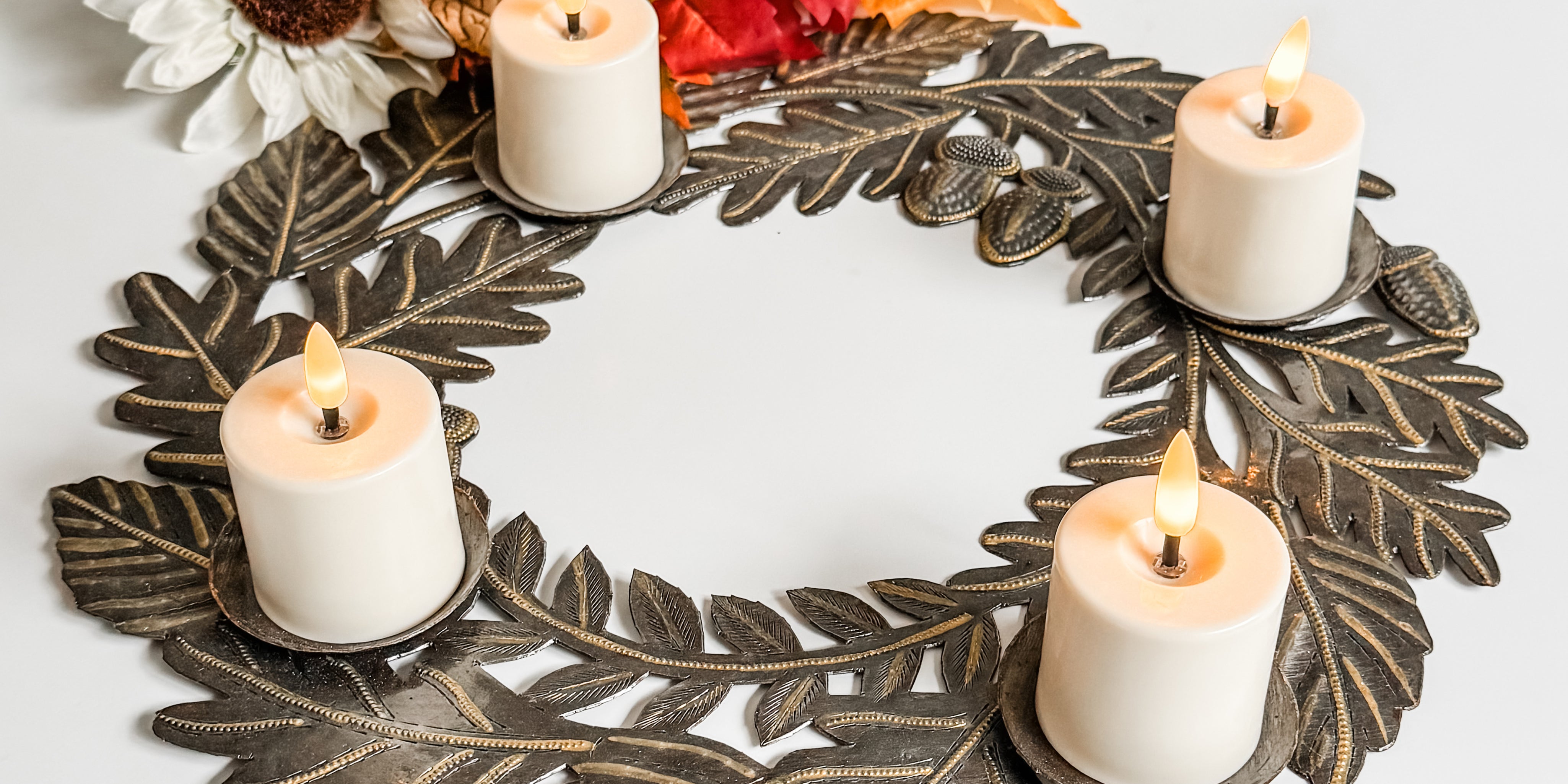 Autumn Candle Oil Drum Wreath - FMSCMarketplace.org