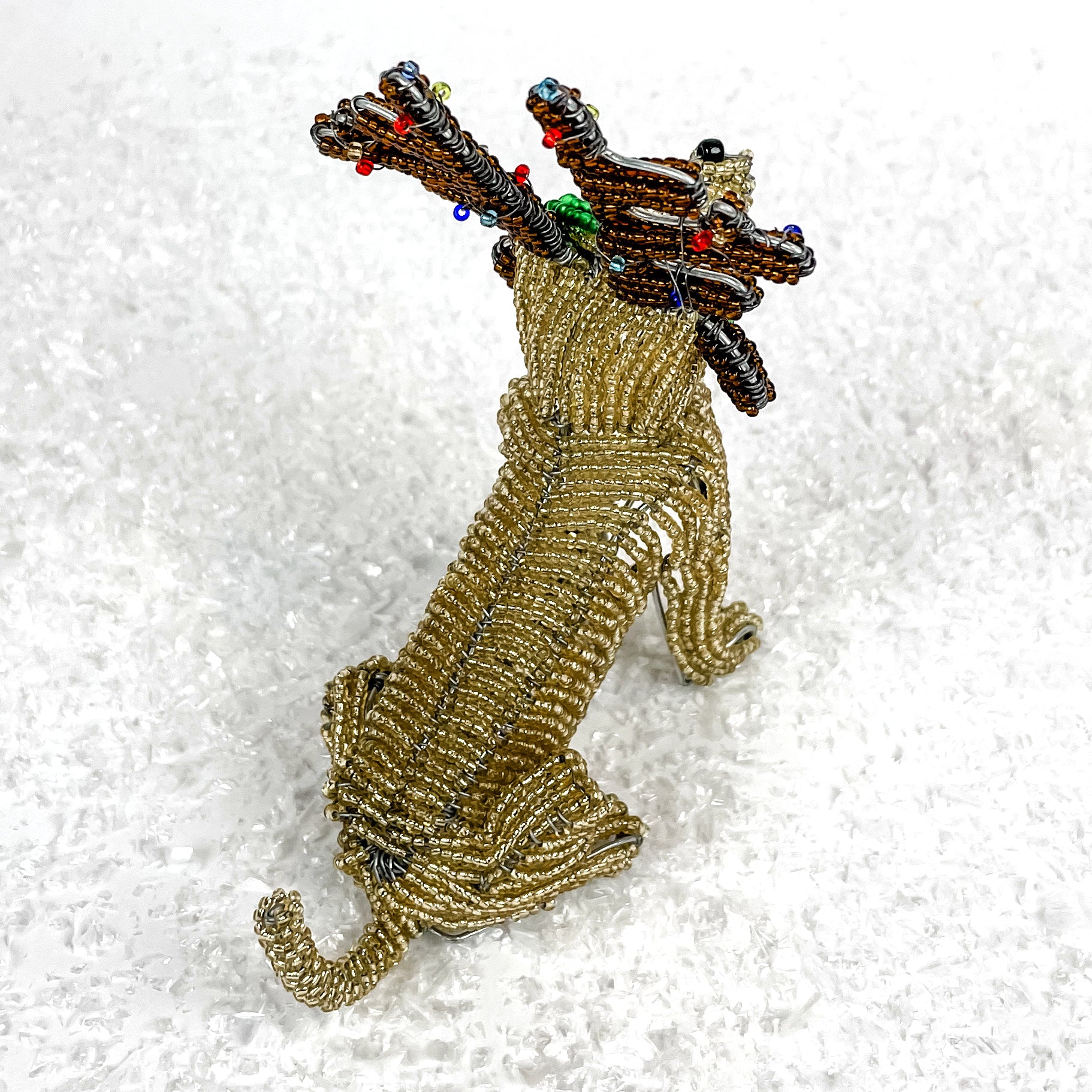 Beaded Dog with Antlers