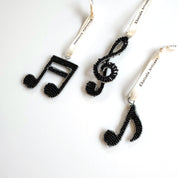 Beaded Music Note Ornament Set