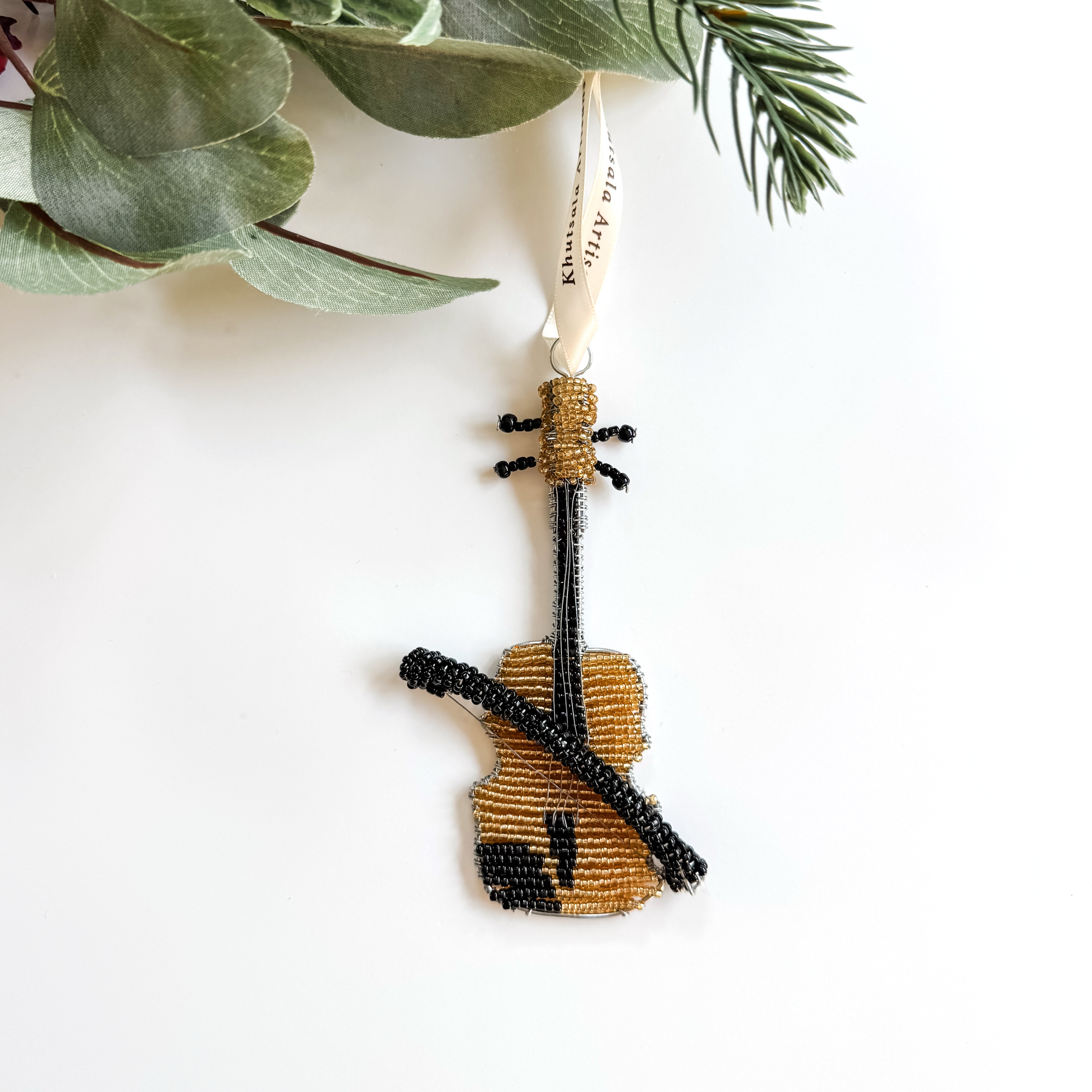 Beaded Violin Ornament