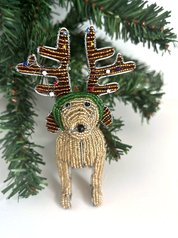 Beaded Dog with Antlers