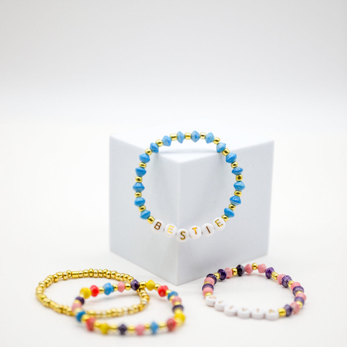 DIY Paper Bead Bracelet Set