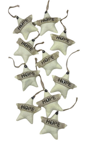Handsewn Hope Star Ornaments (Set of 10)