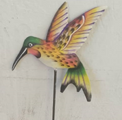 Colorful Hummingbird Garden Stake