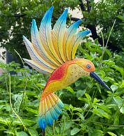 Colorful Hummingbird Garden Stake