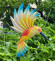 Colorful Hummingbird Garden Stake