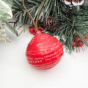Red Christmas Greetings Ornament
