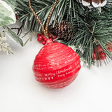Red Christmas Greetings Ornament