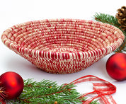 Grass-Woven Basket, Red & White