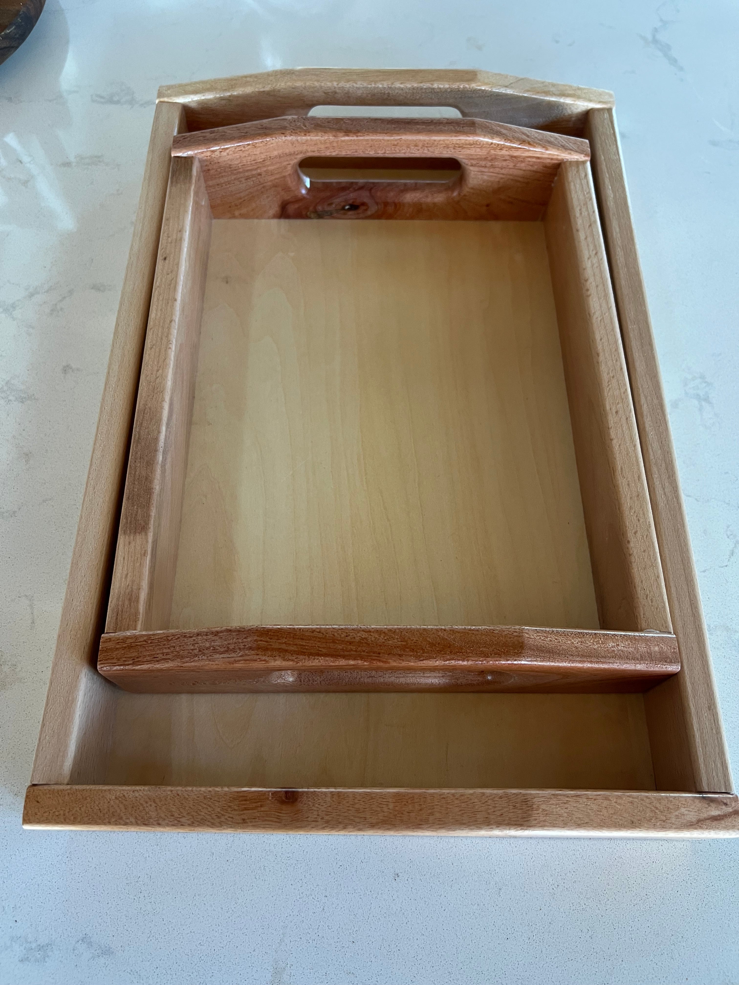 Two-Tone Wood Tray