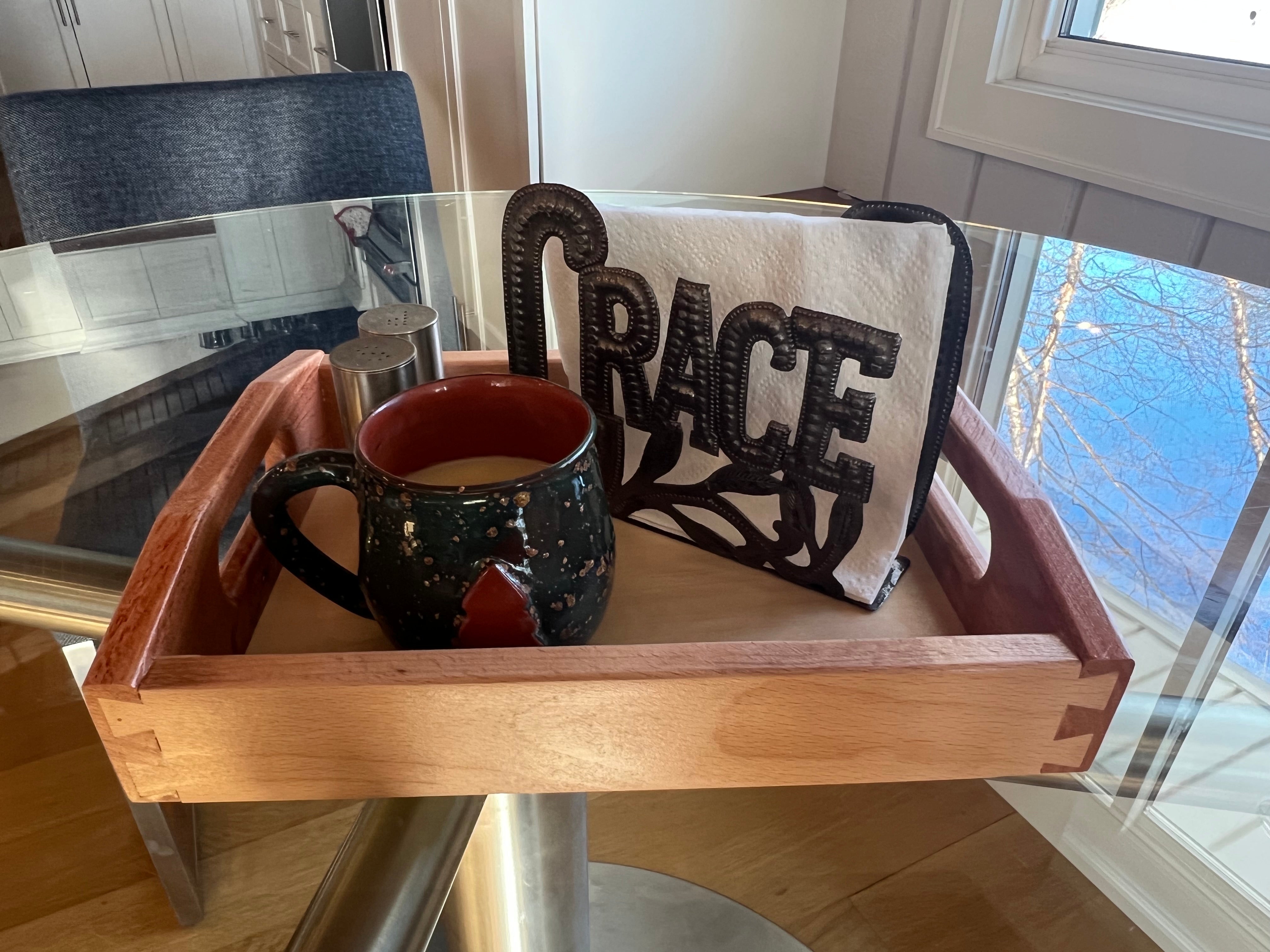 Two-Tone Wood Tray