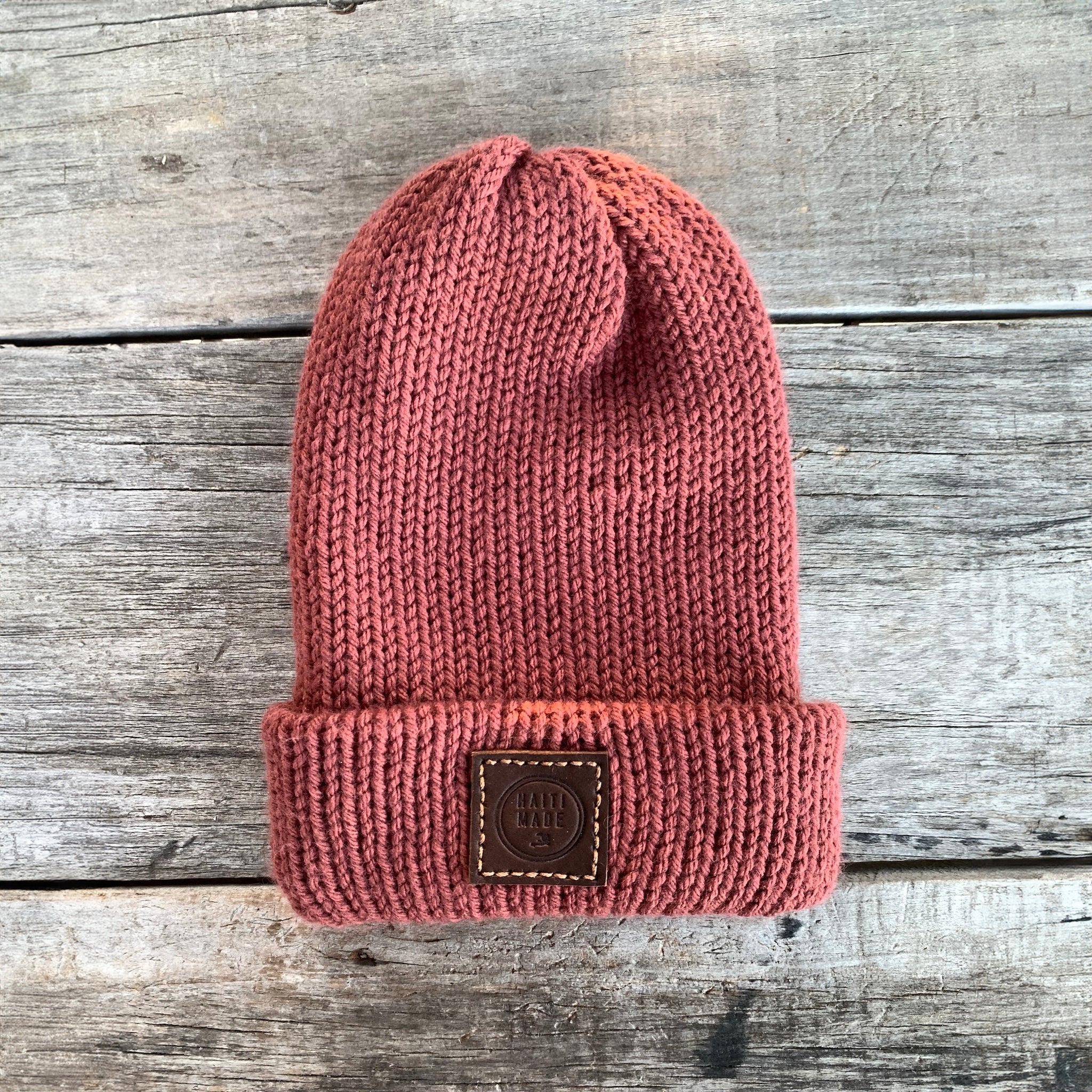 Tise Beanie with Floating Leather Patch