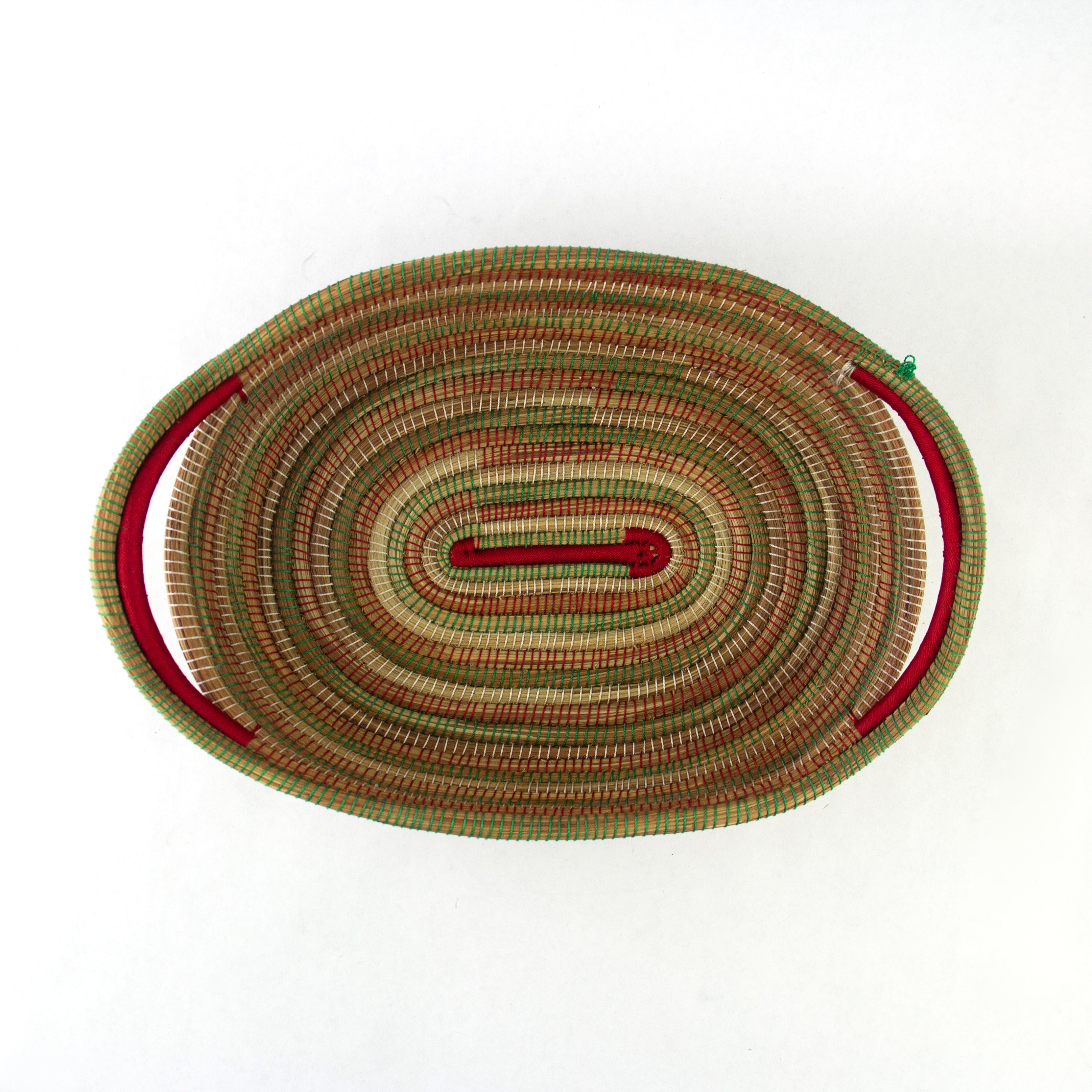 Pine Needle Basket, Christmas Oval
