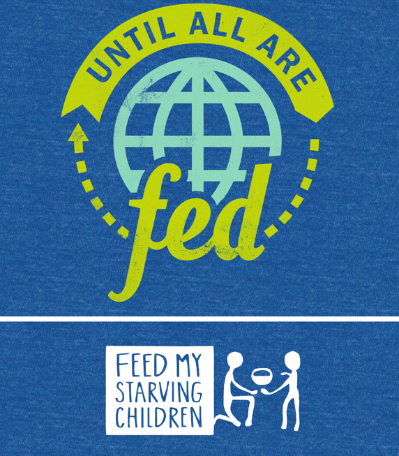 Royal Blue Until All Are Fed Long Sleeve Tee