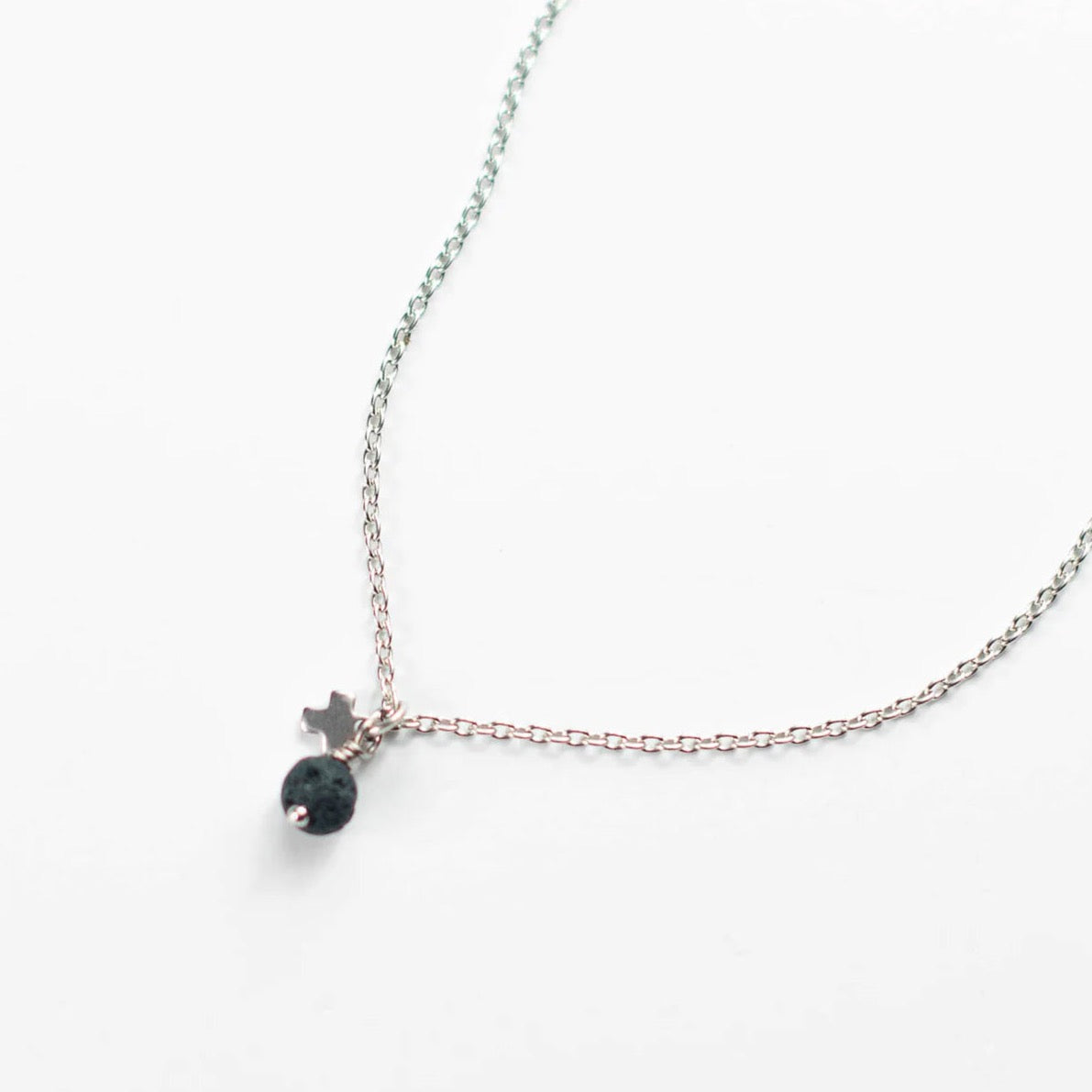Lava Bead Cross Necklace