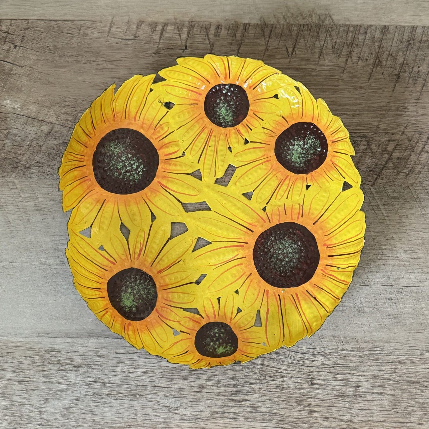 Metal Sunflower Bowl - FMSCMarketplace.org