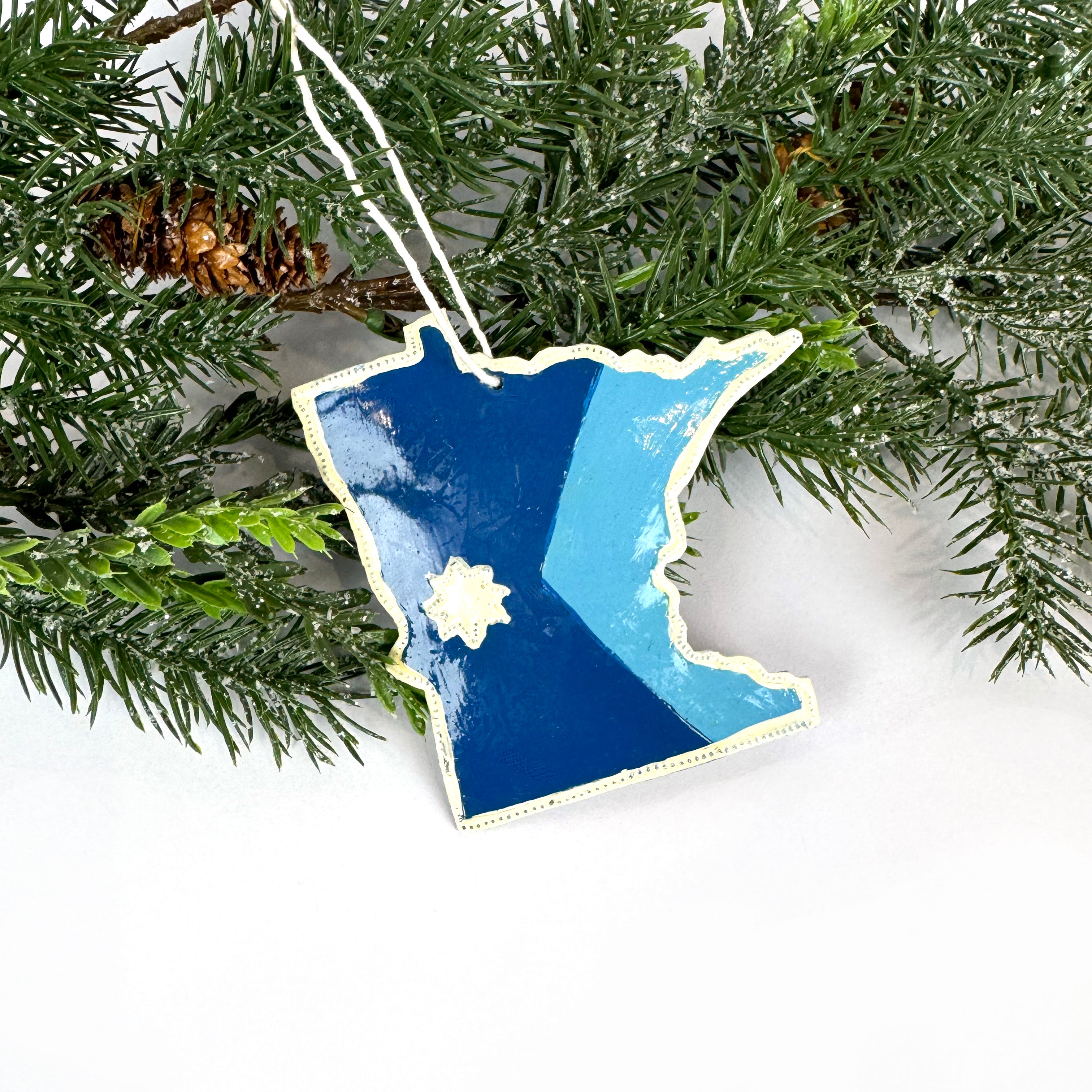 Minnesota Flag Oil Drum Ornament