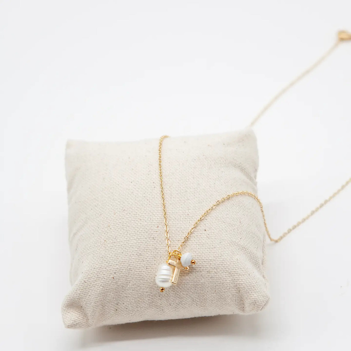 Mother of Pearl Cross Necklace