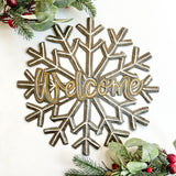 Snowflake Welcome Metal Art