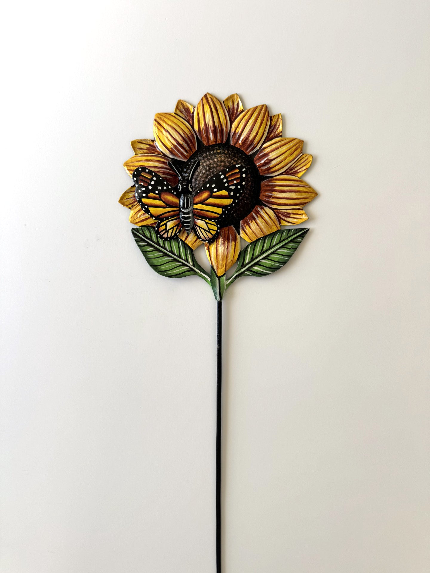 Sunflower with Butterfly Garden Stake