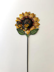Sunflower with Butterfly Garden Stake