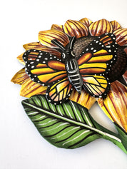 Sunflower with Butterfly Garden Stake